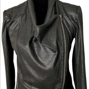 Mote Faux Suede Drape Shirt Jacket with Asymmetrical Zipper Women's Size Small